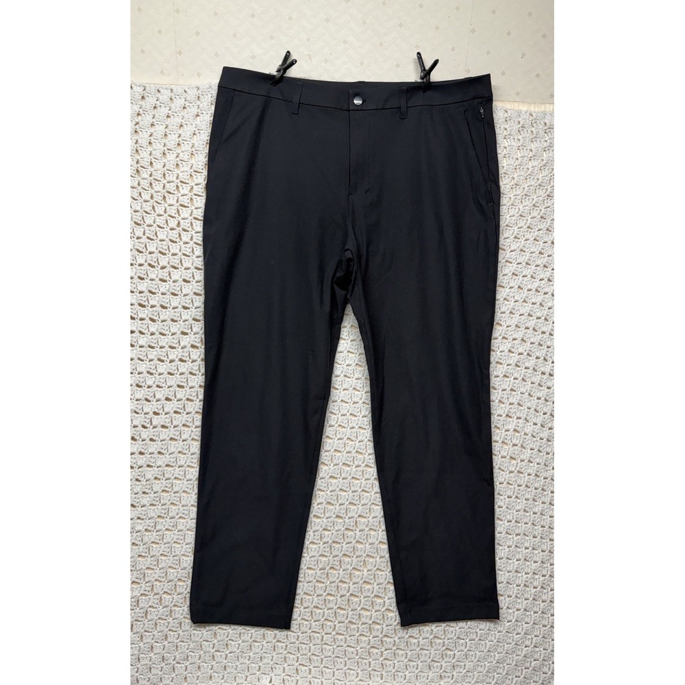 Lululemon Pants Mens 38x30 Black Straight Leg Slim Stretch Chino Tech LM5A05S.03